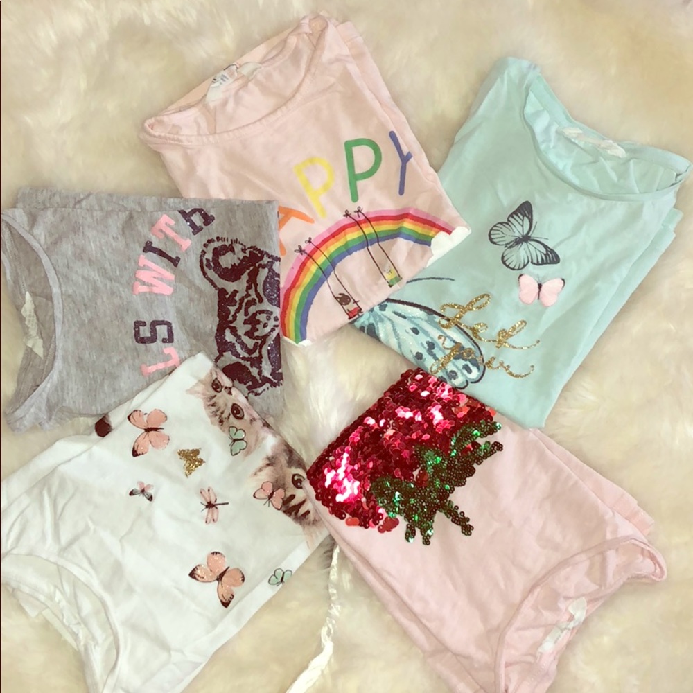 5 little girl t-shirts